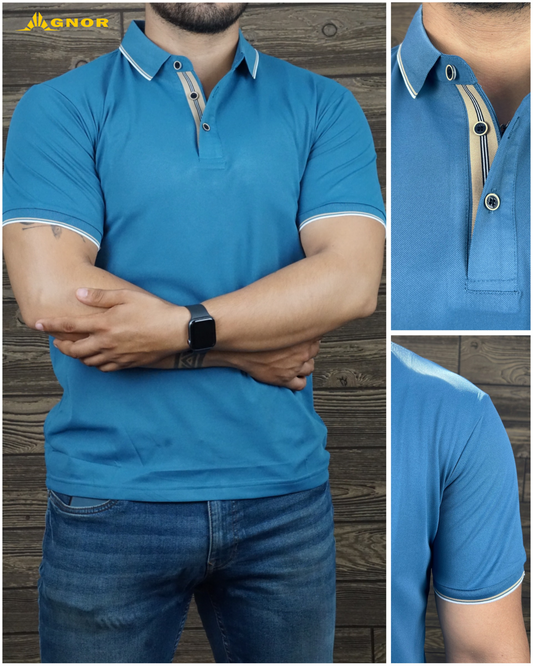 Playera para caballero de importación cuello polo (HImp1) Azul 210/140 🔵