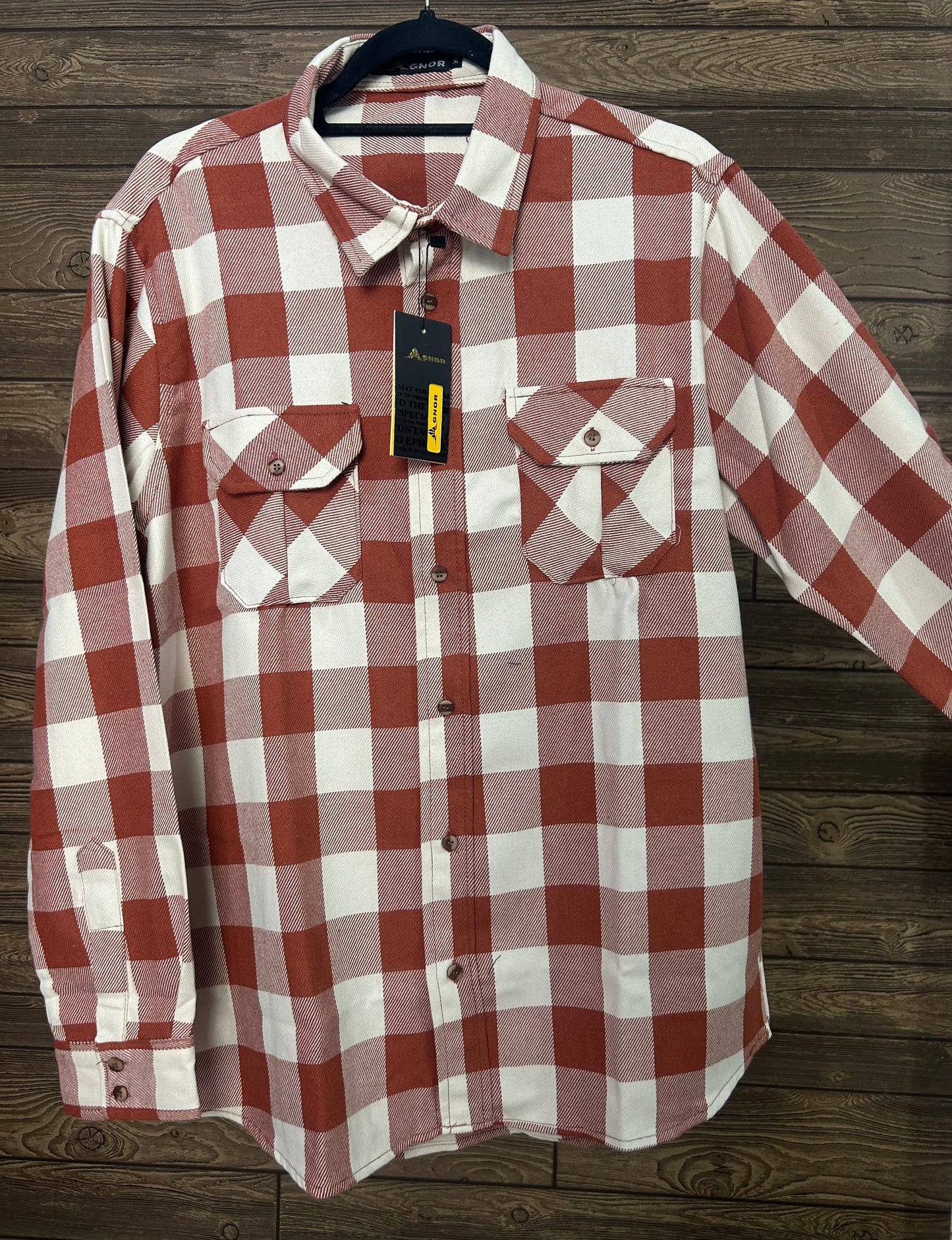 Camisa para caballero Agnor manga larga cuadros (HAgCL3)Shedron 250/180 🟡🔵