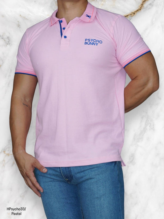 Playera para caballero Psycho Bunny cuello polo (HPsycho33) Pastel 245/175 🔵