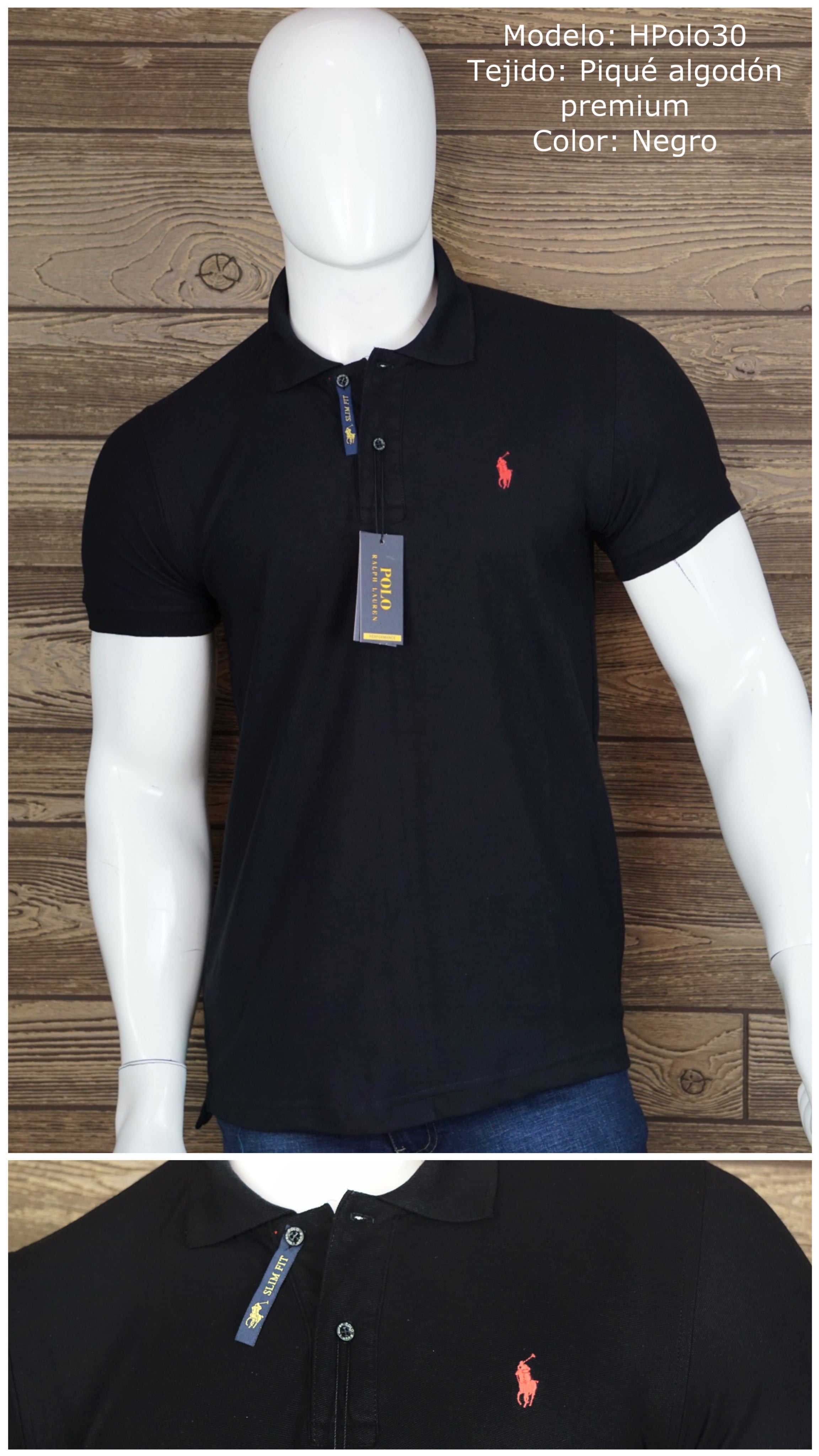 Playera polo discount ralph lauren negra